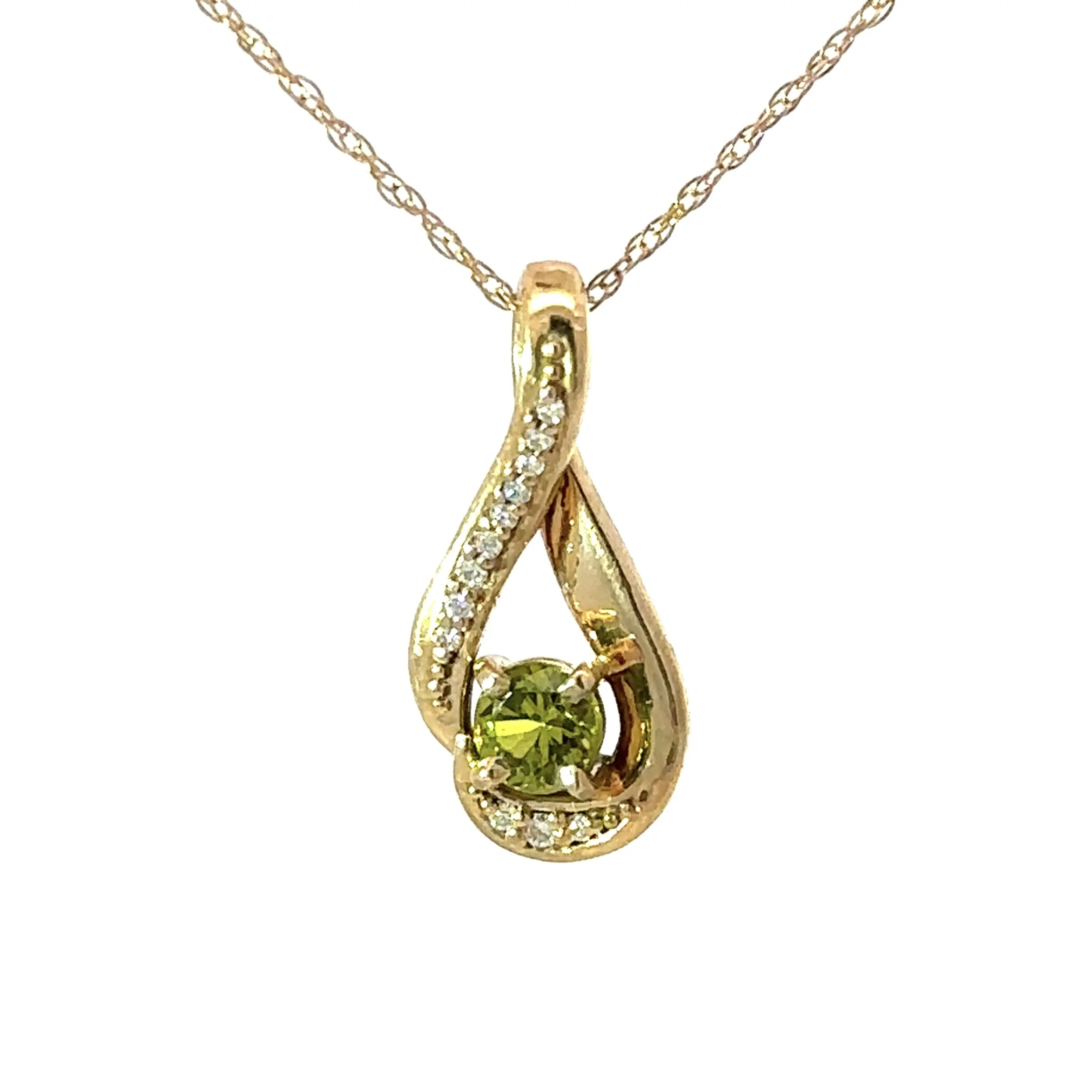 Green Sapphire and Diamond Necklace