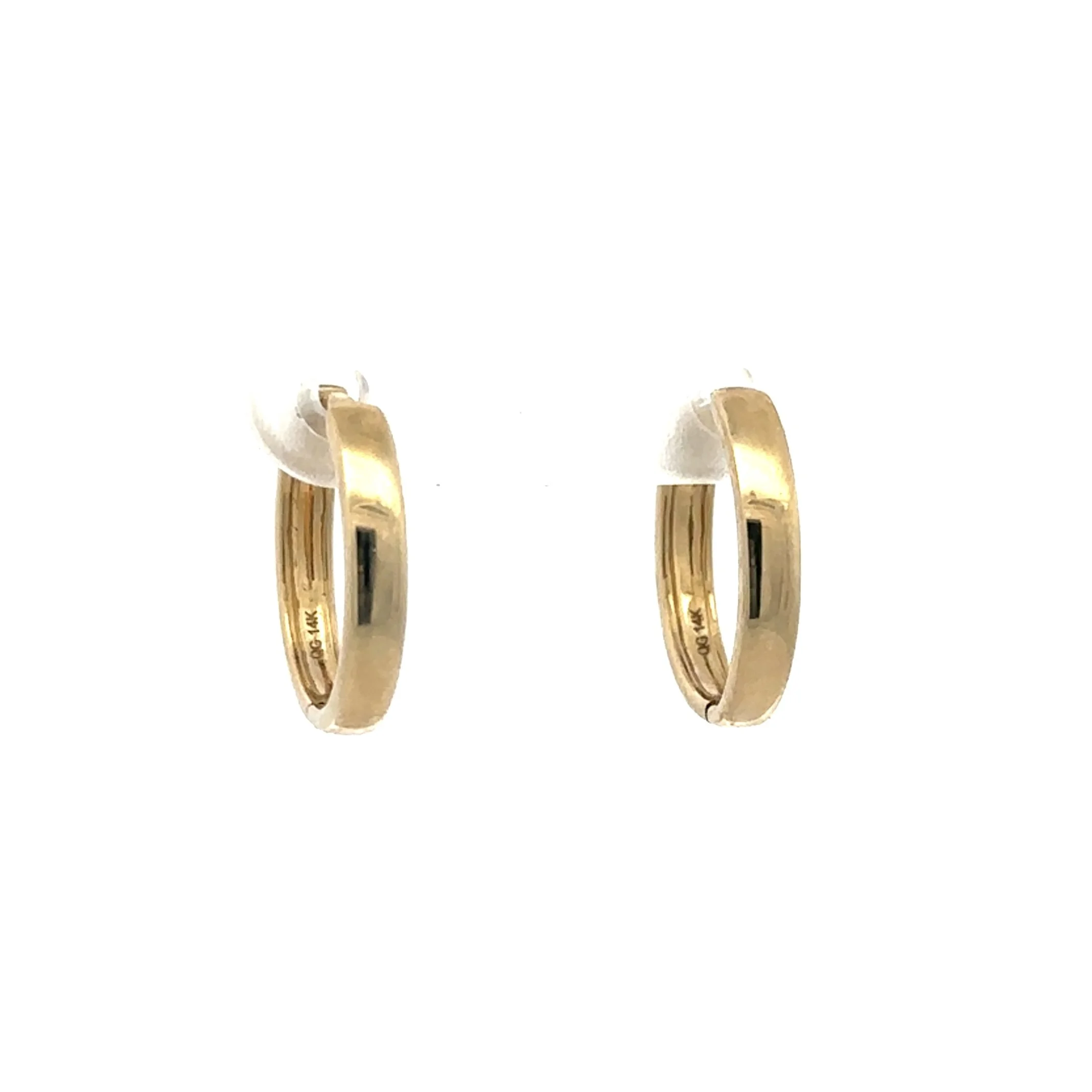 14k huggie hoops