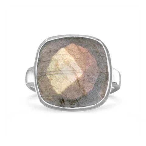 Sterling Checkerboard Cut Labradorite Ring