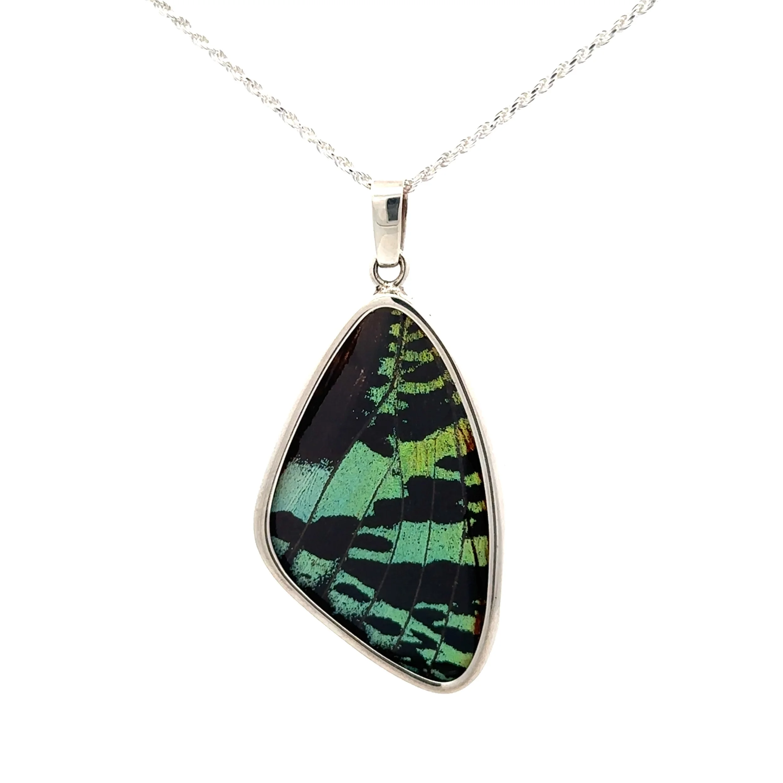 Green Butterfly Wing Necklace