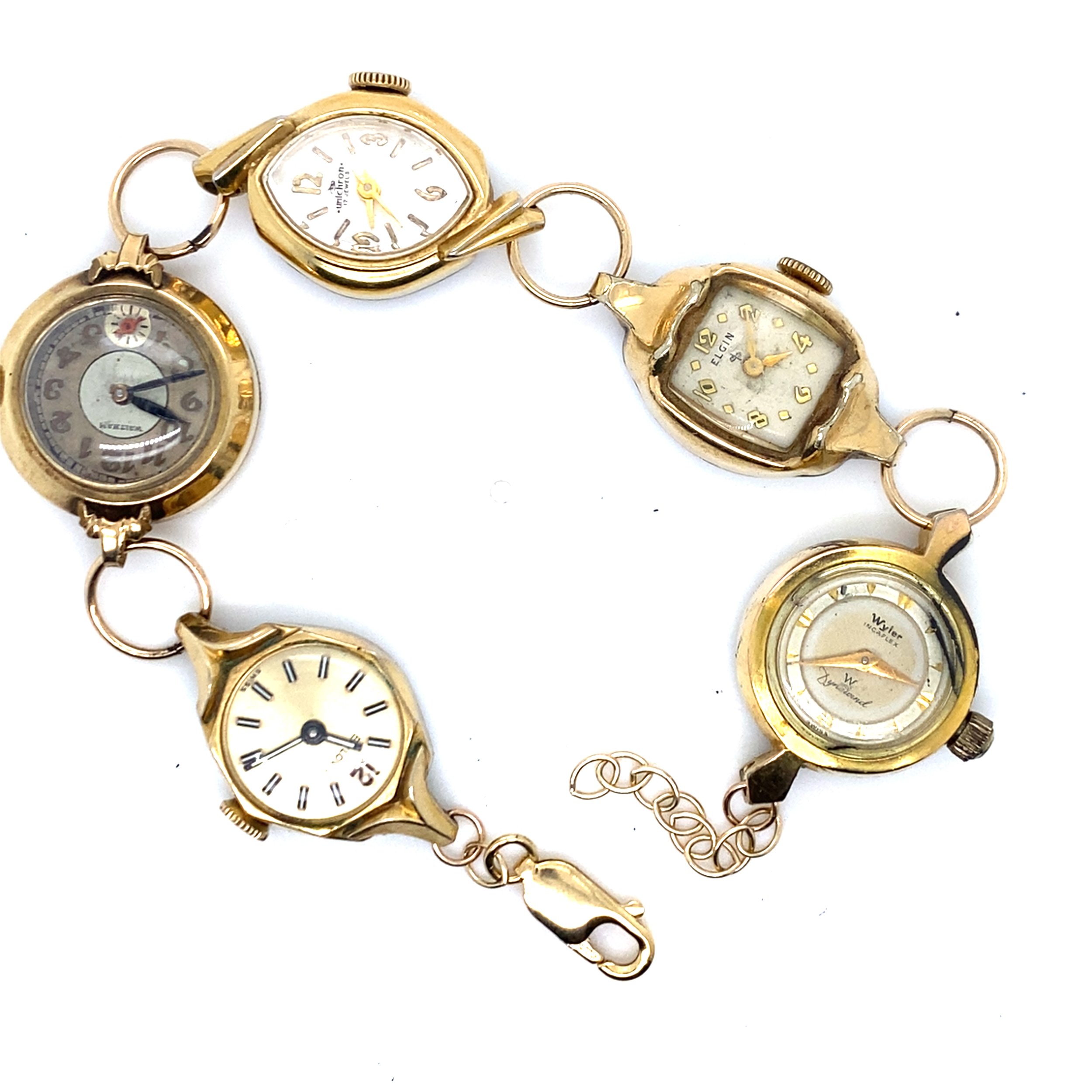 Vintage Yellow Gold Vintage Lady's Wrist Watch Bracelet-
