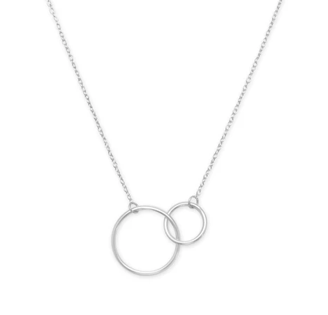 Sterling Silver Double Circle Necklace