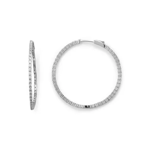 Sterling Cubic Zirconia Hinged Hoops