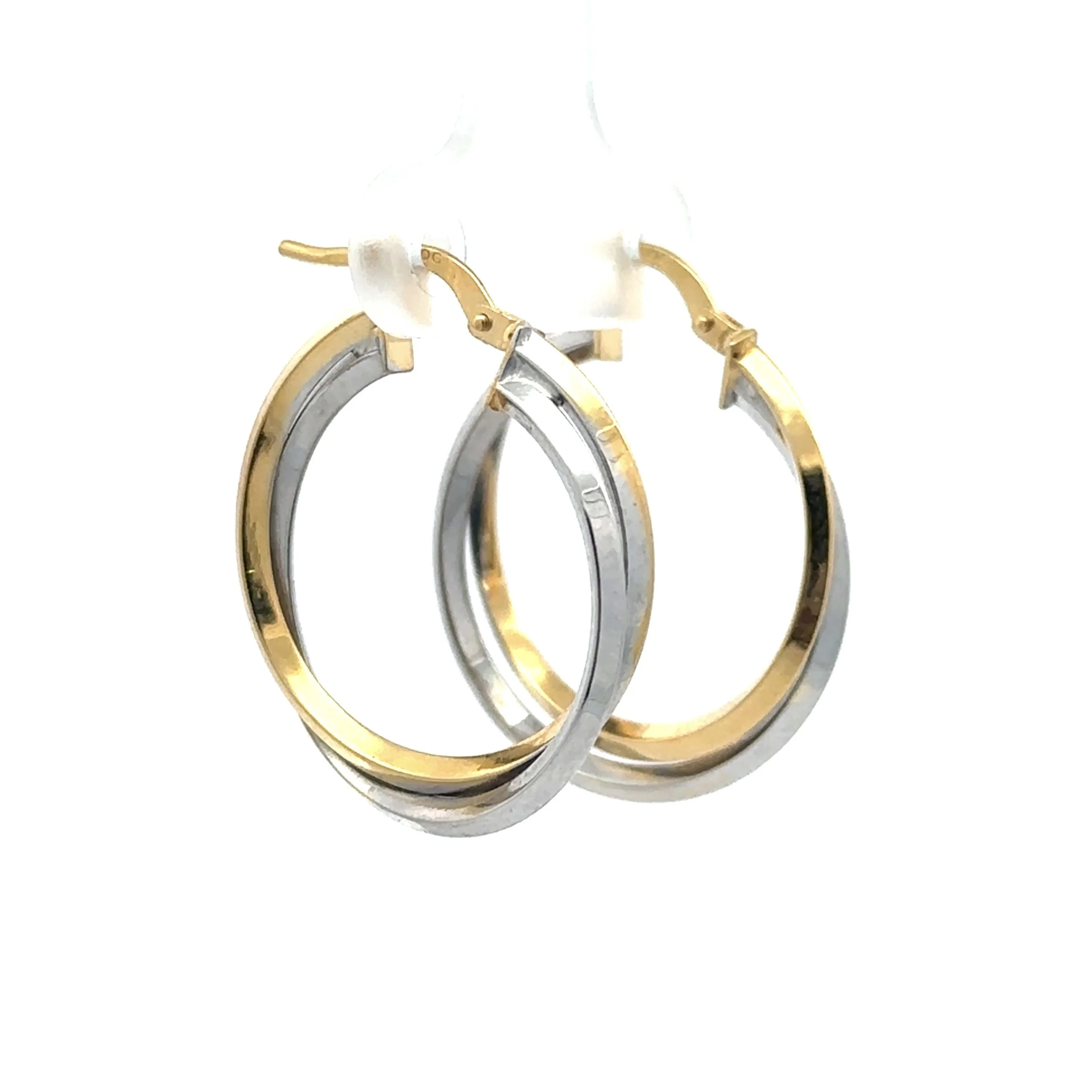 Two Tone Twisted  Hoops
