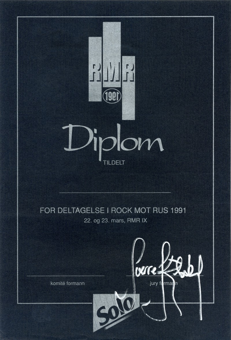 Signed Sverre Kjelsberg as head of the jury in 1991.