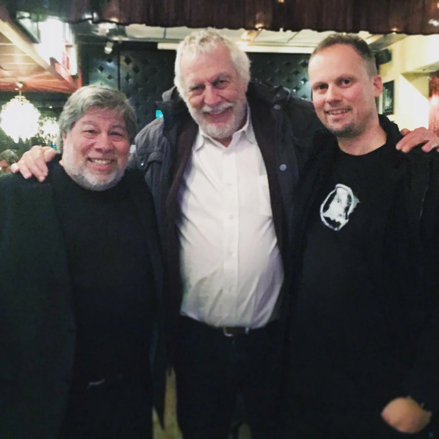 Steve Wozniak, Nolan Bushnell and Teodor Bjerrang at Hard Rock Cafe in Oslo, Norway — 27th of January 2016
