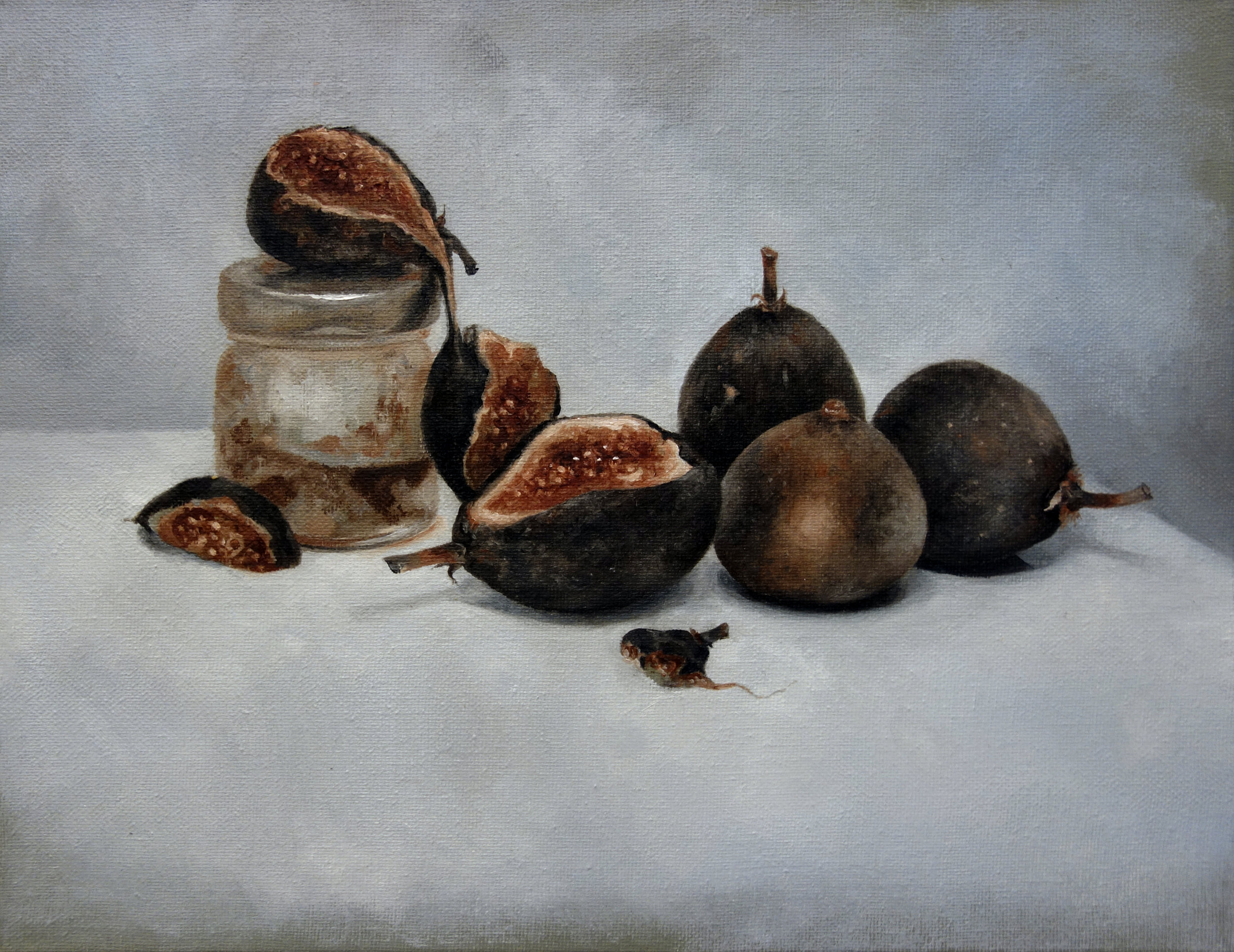   FIGS AND FIG JAM  oil on canvas 11” x 14” 2014 