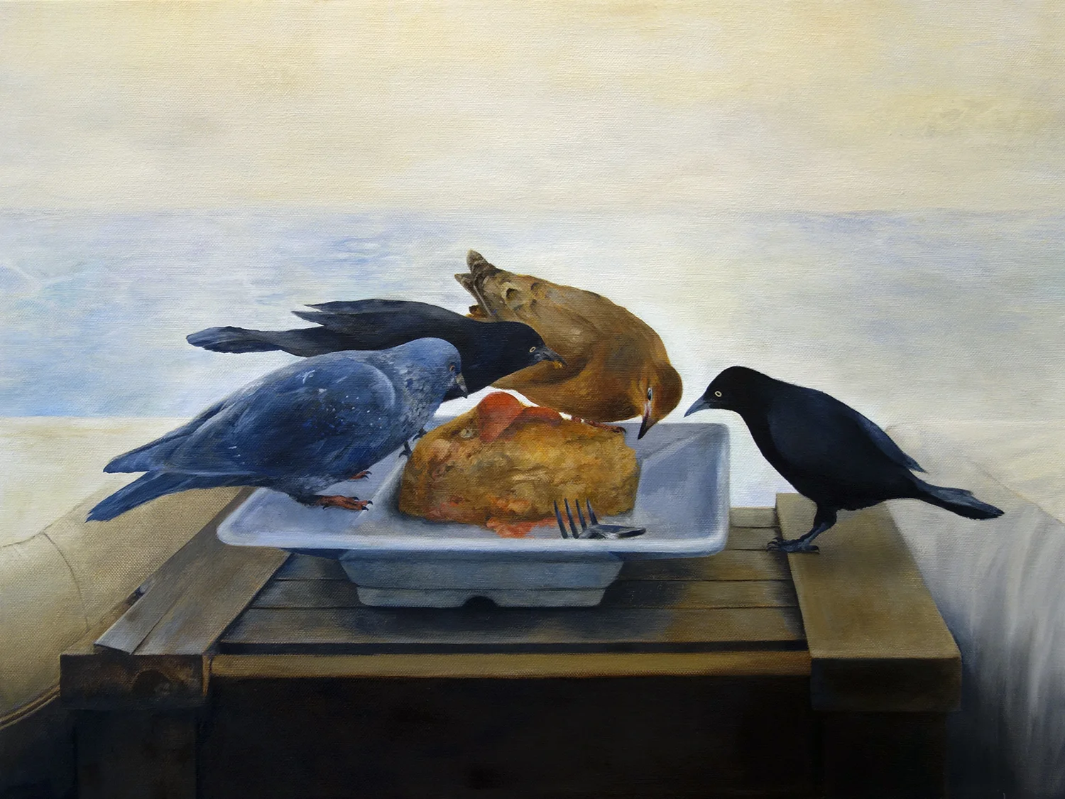 BIRDS OF BARCELONA oil on canvas 18” x 24” 2015