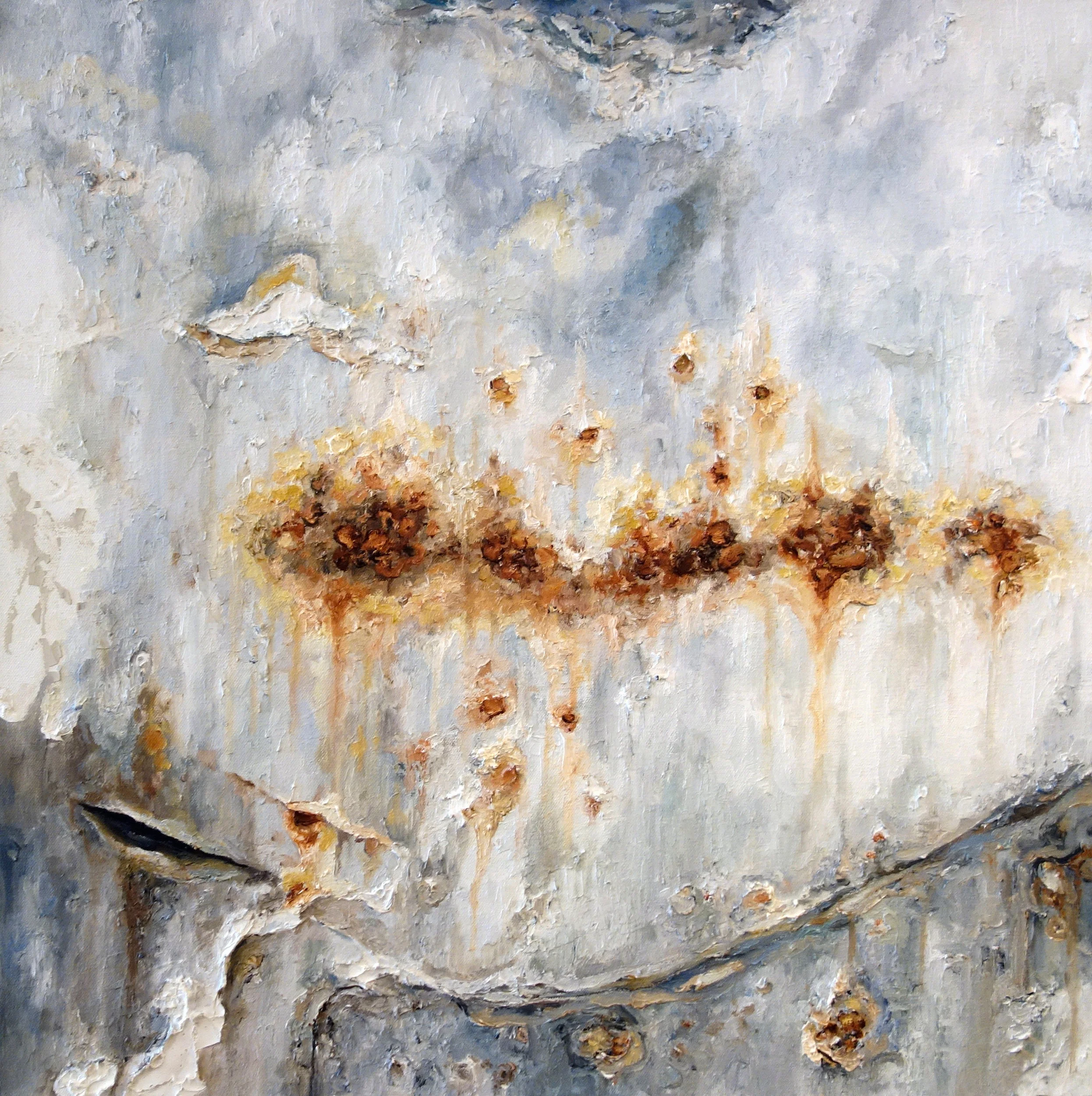 LEFT TO OUR OWN DEVICES oil and clay on canvas 24” x 24” 2012