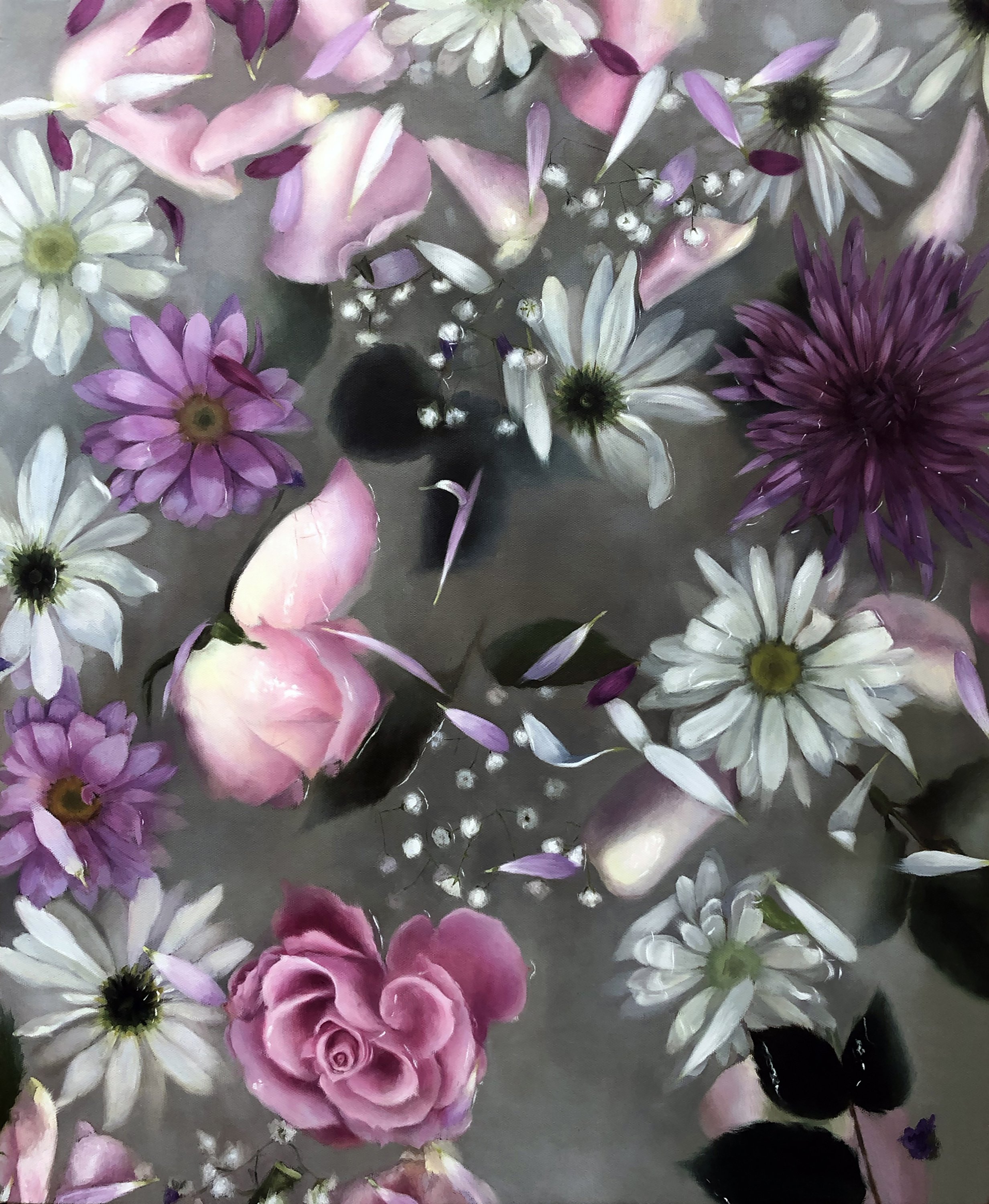   BATHING BLOOMS  oil on canvas 24” x 20” 2019 