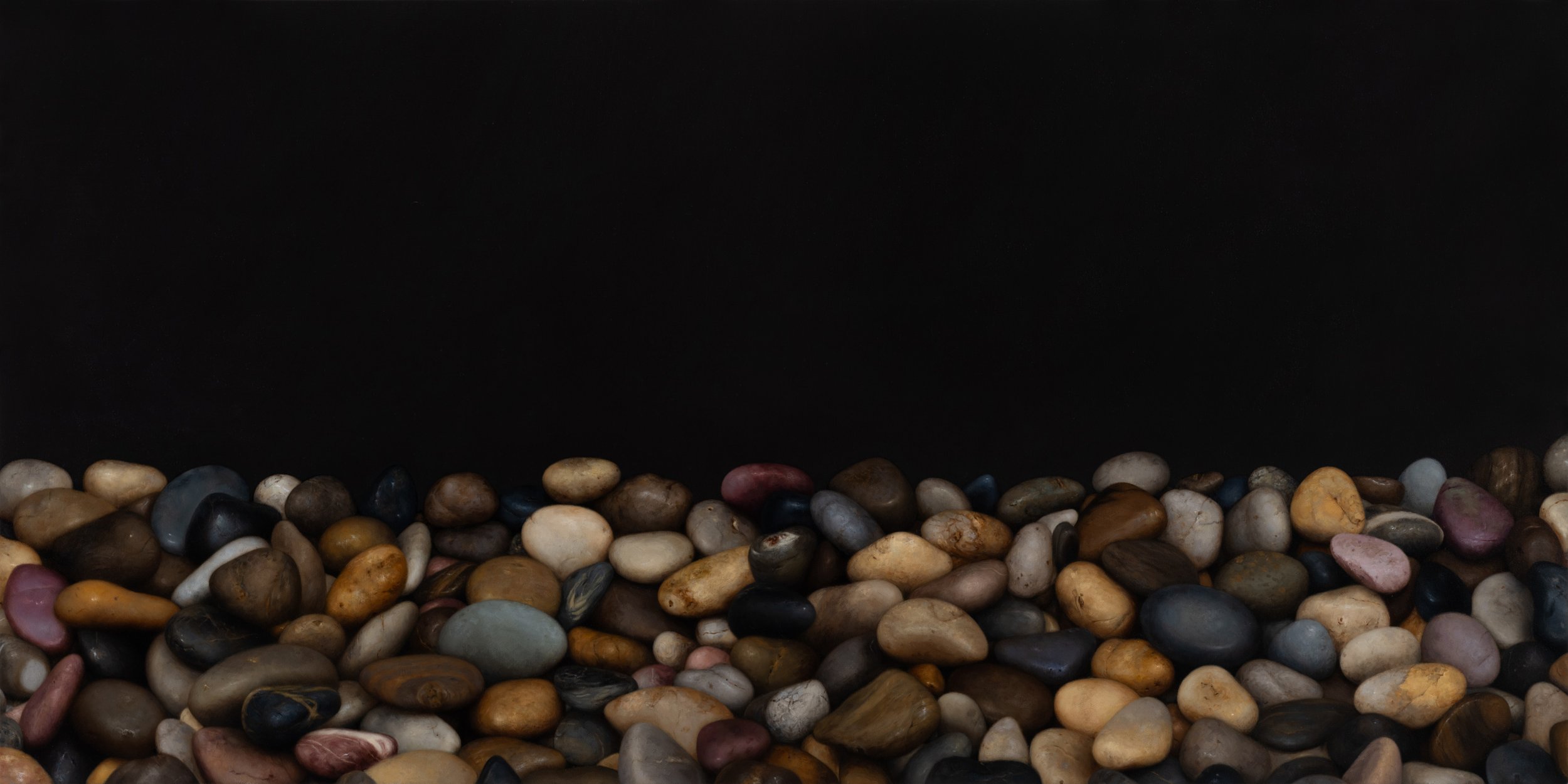   STONES (JANUARY 3)  oil on canvas 22” x 44” 2023 