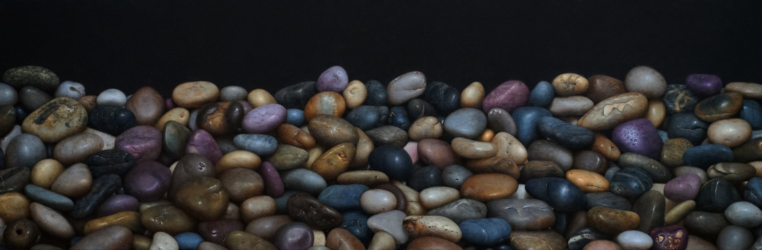   STONES (JUNE 29)  oil on linen 12”x 36” 2022 