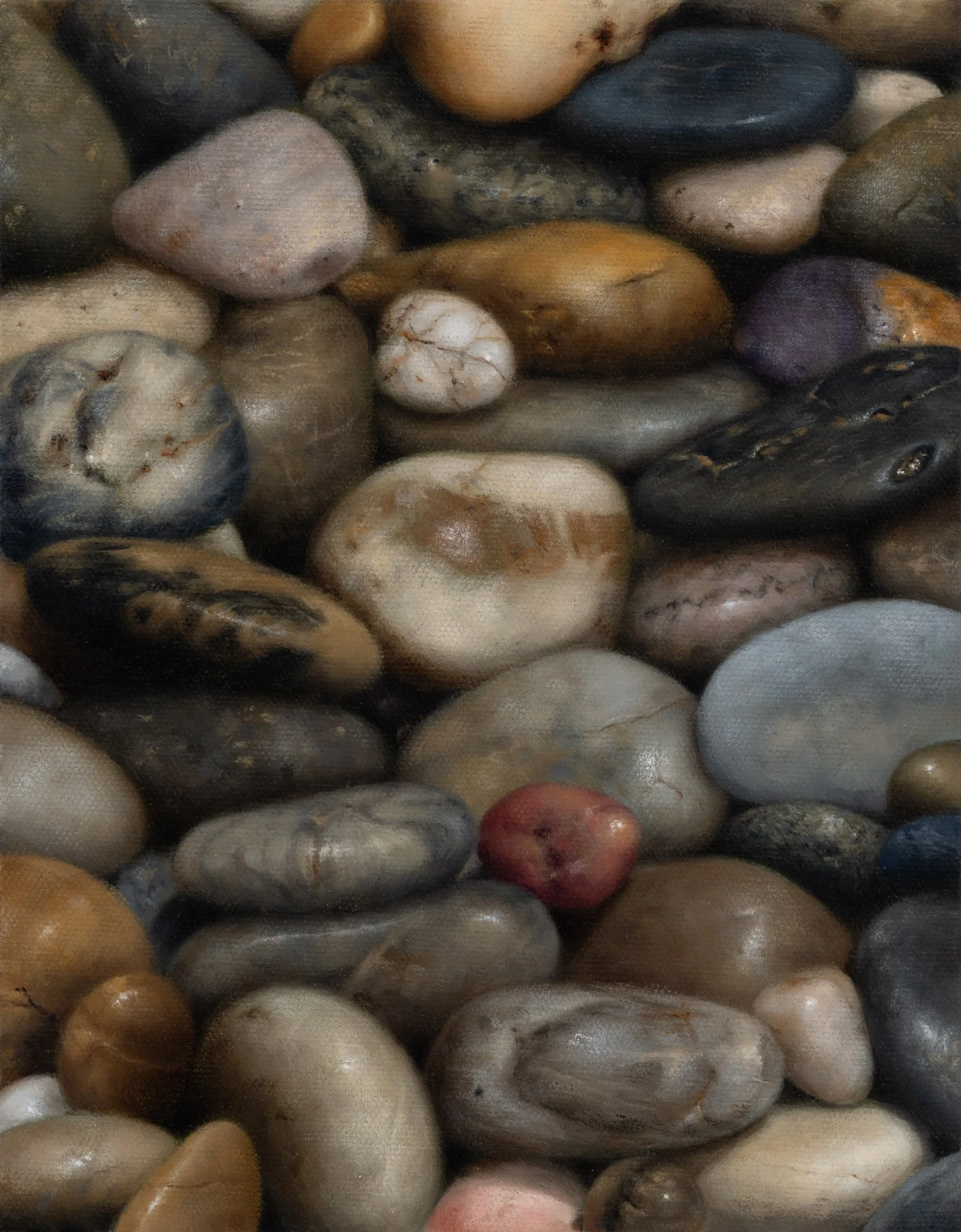   STONES (DECEMBER 6)  oil on canvas 9” x 7” 2022 