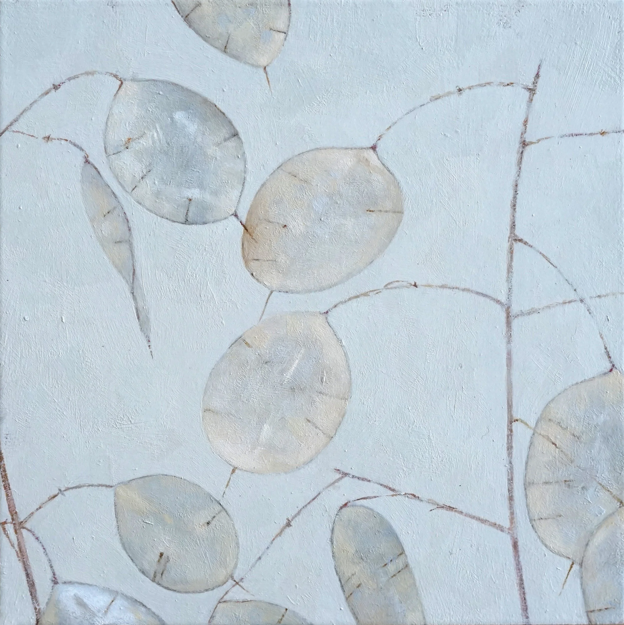   LUNARIA (DAMASCUS) II  oil on panel 5” x 5” 2024 