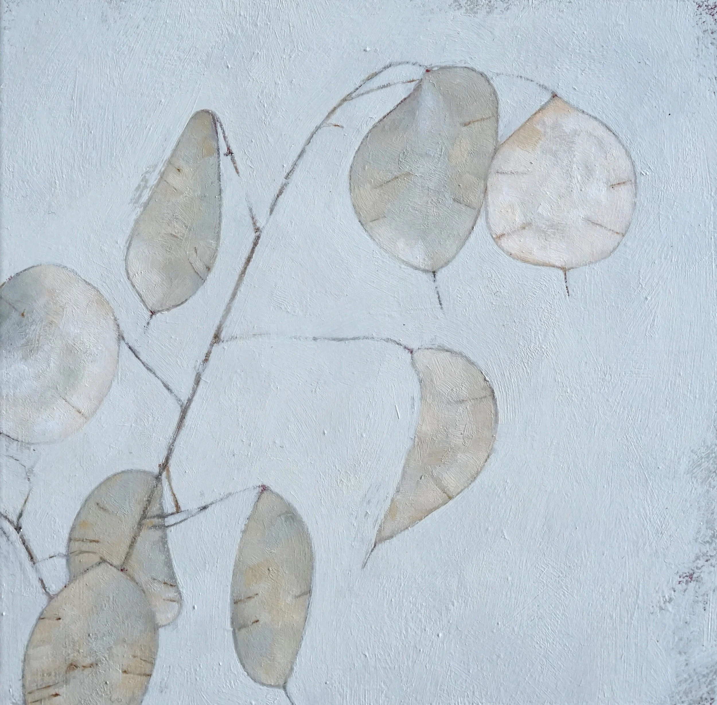   LUNARIA (DAMASCUS) I  oil on panel 5” x 5” 2024 