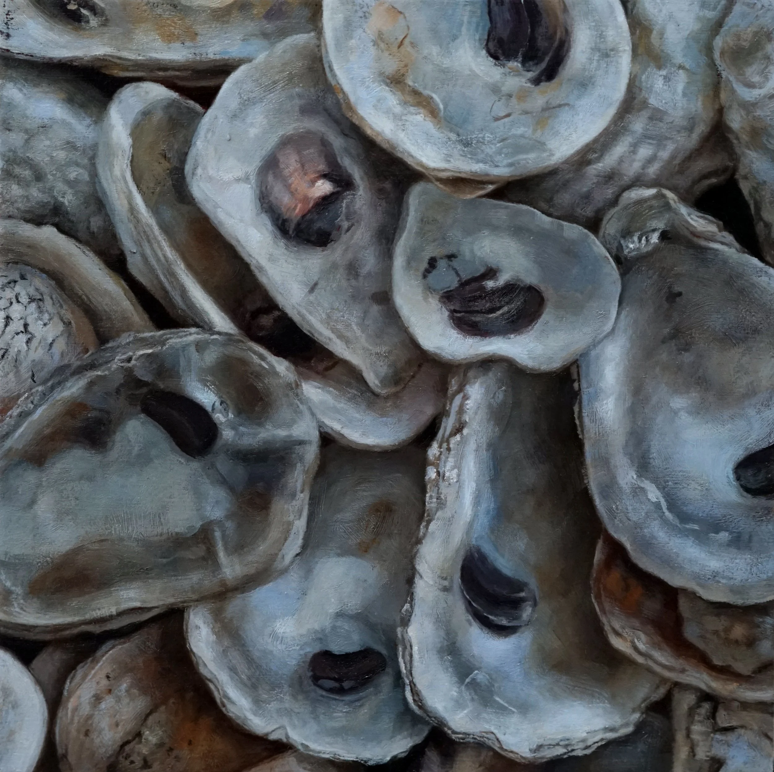   OYSTERS (OCTOBER 6)  oil on panel 5” x 5” 2024 