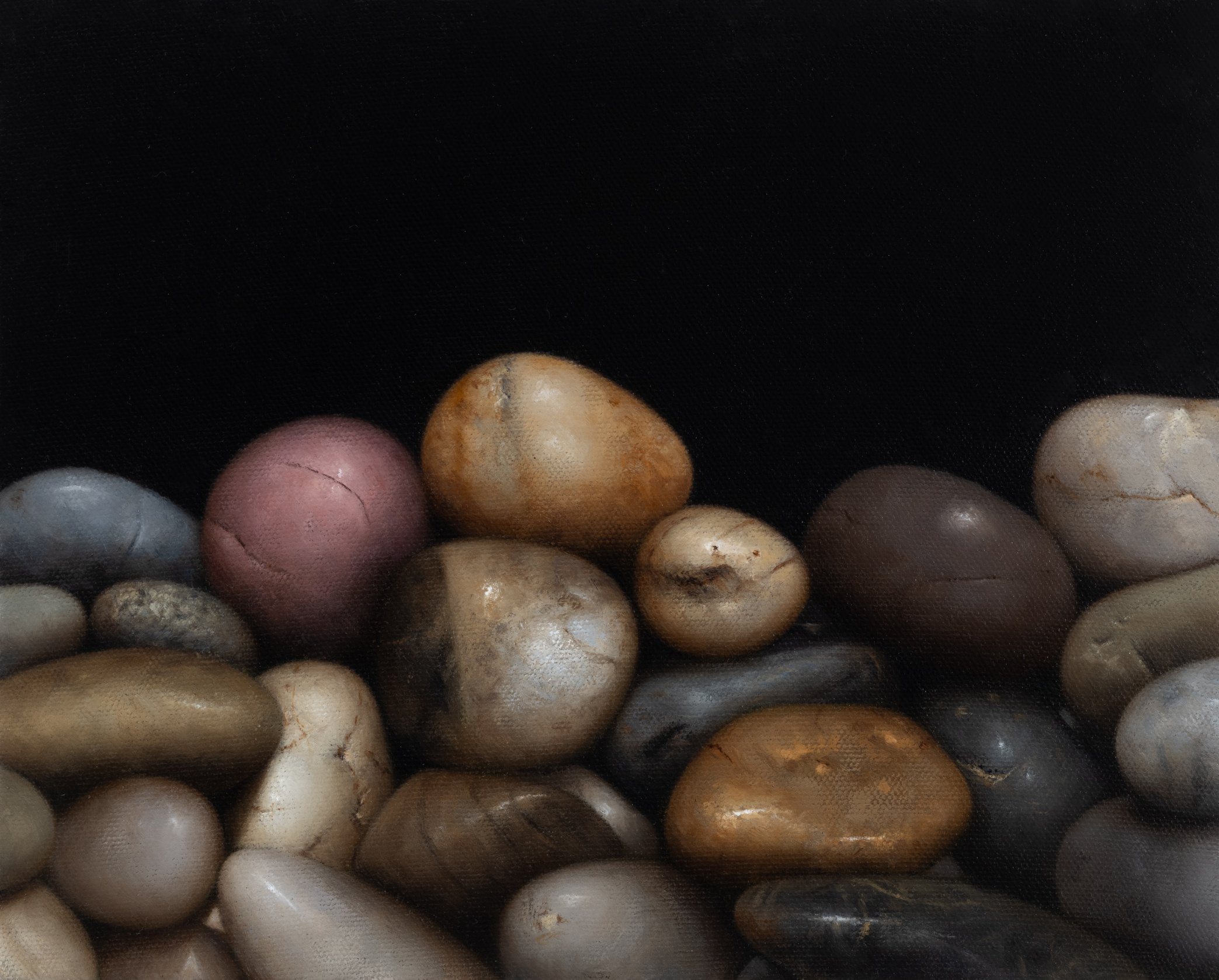   STONES (AUGUST 22)  oil on canvas 8” x 10” 2022 