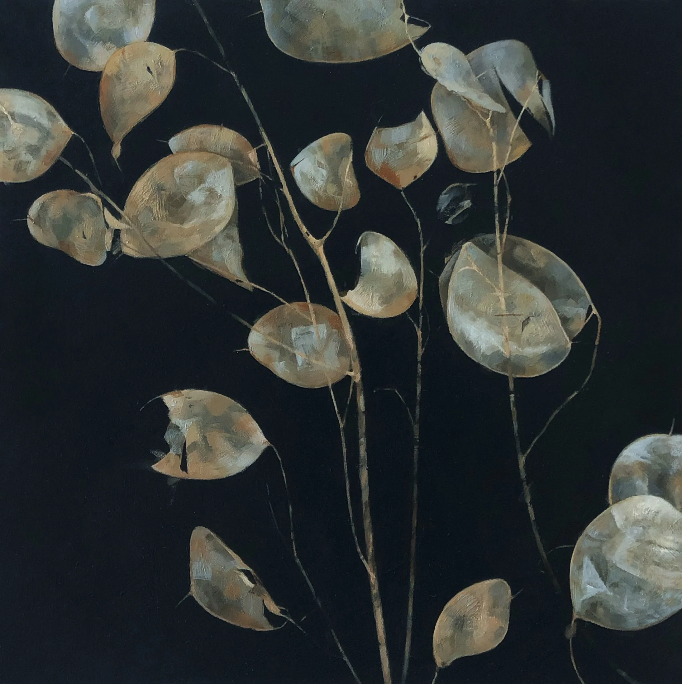   LUNARIA (HOMECOMING)  oil on panel 8” x 8” 2024 