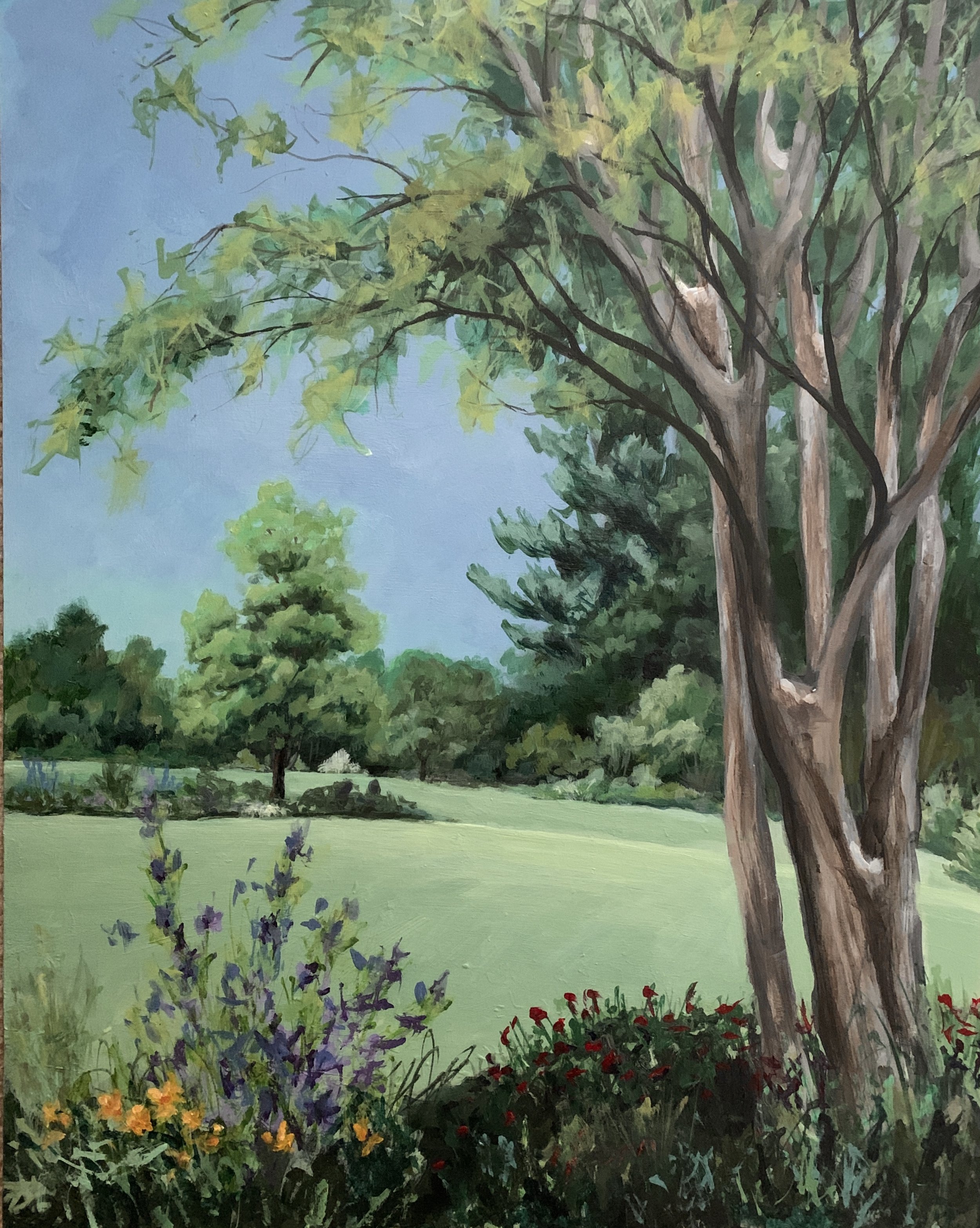 SUMMER MEADOW     ACRYLIC ON CLAYBORD  16”X20”     $450.00  +tax