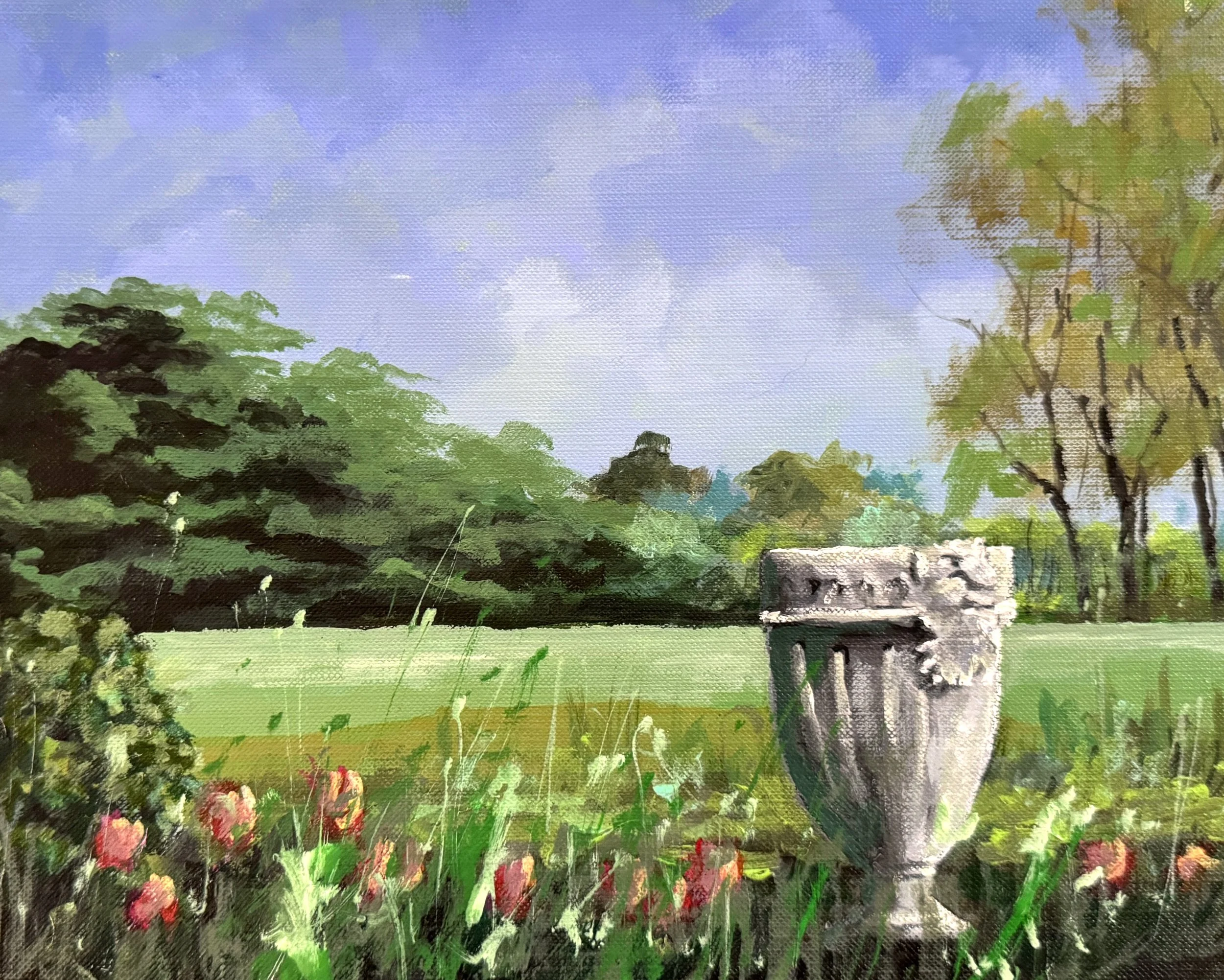 RIVER FARM URN    ACRYLIC   8X10    $175