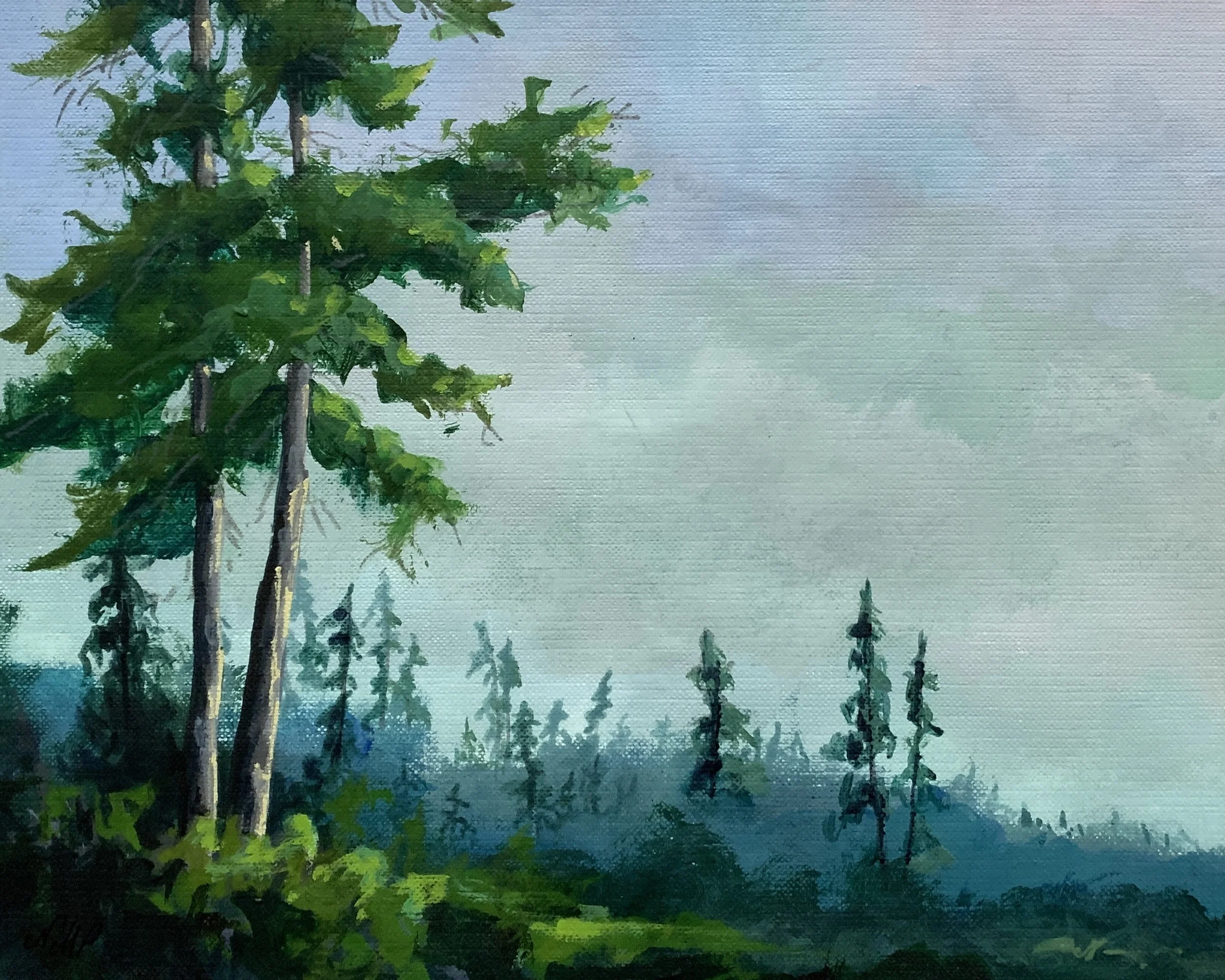 SHENANDOAH TREES   ACRYLIC   8X10    $150