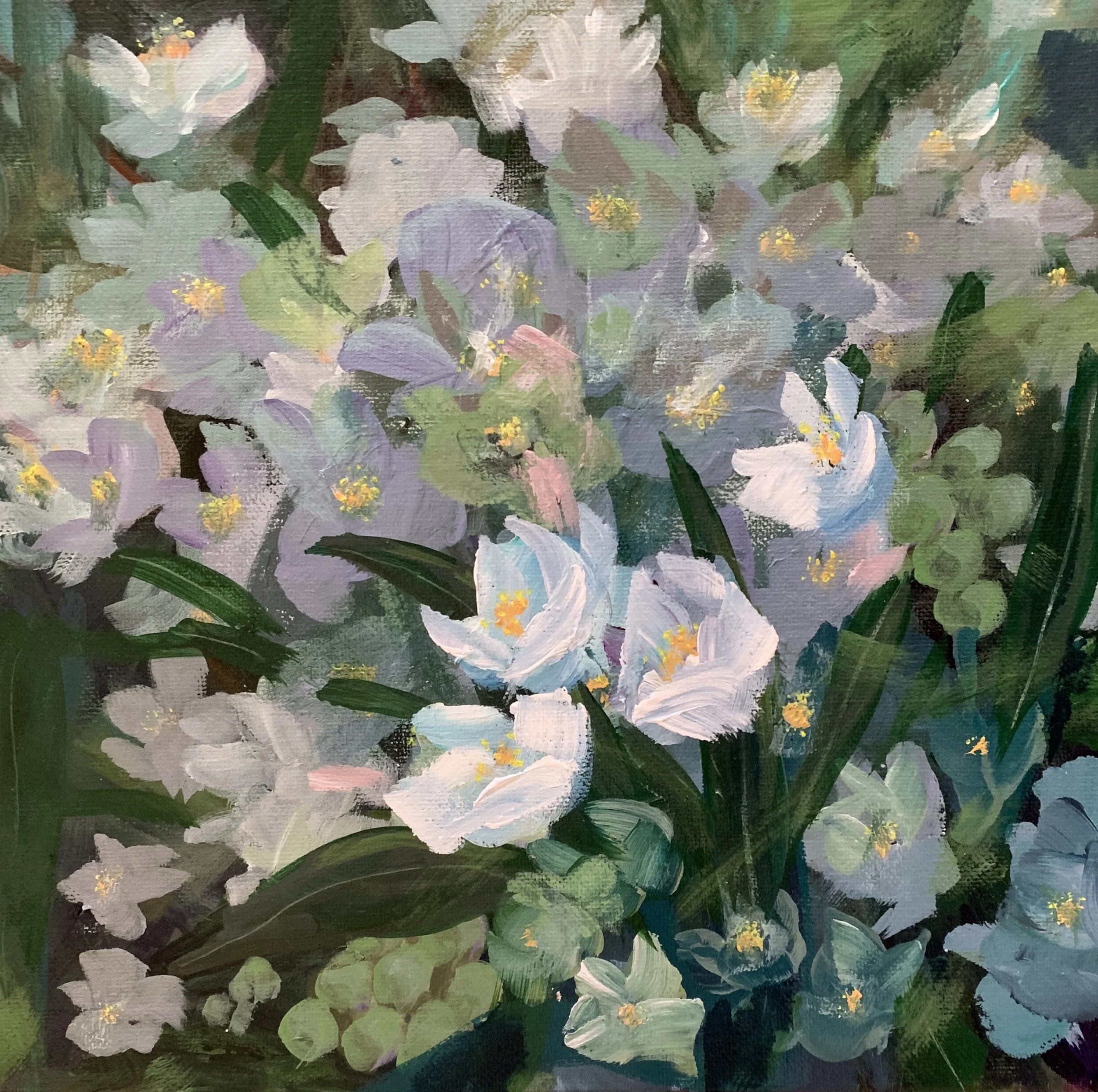 FLIWERING TEA PLANT   ACRYLIC    12X12    $200