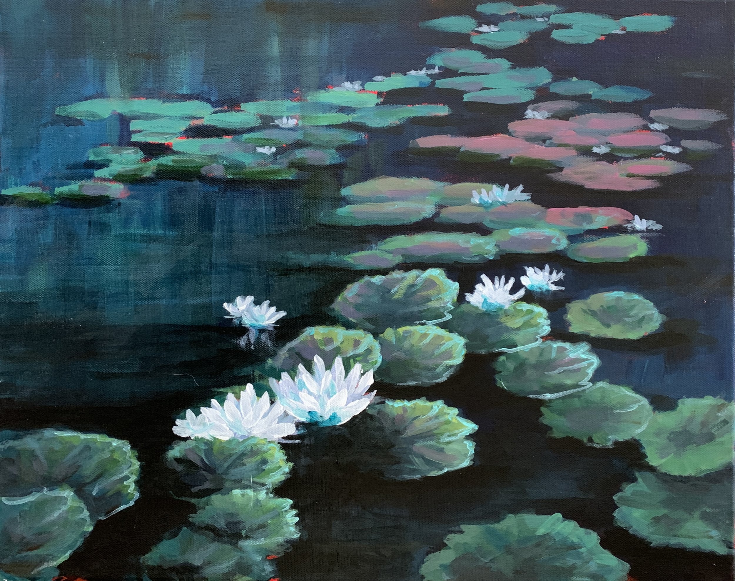LILY PADS   ACRYLIC   16X20  $200