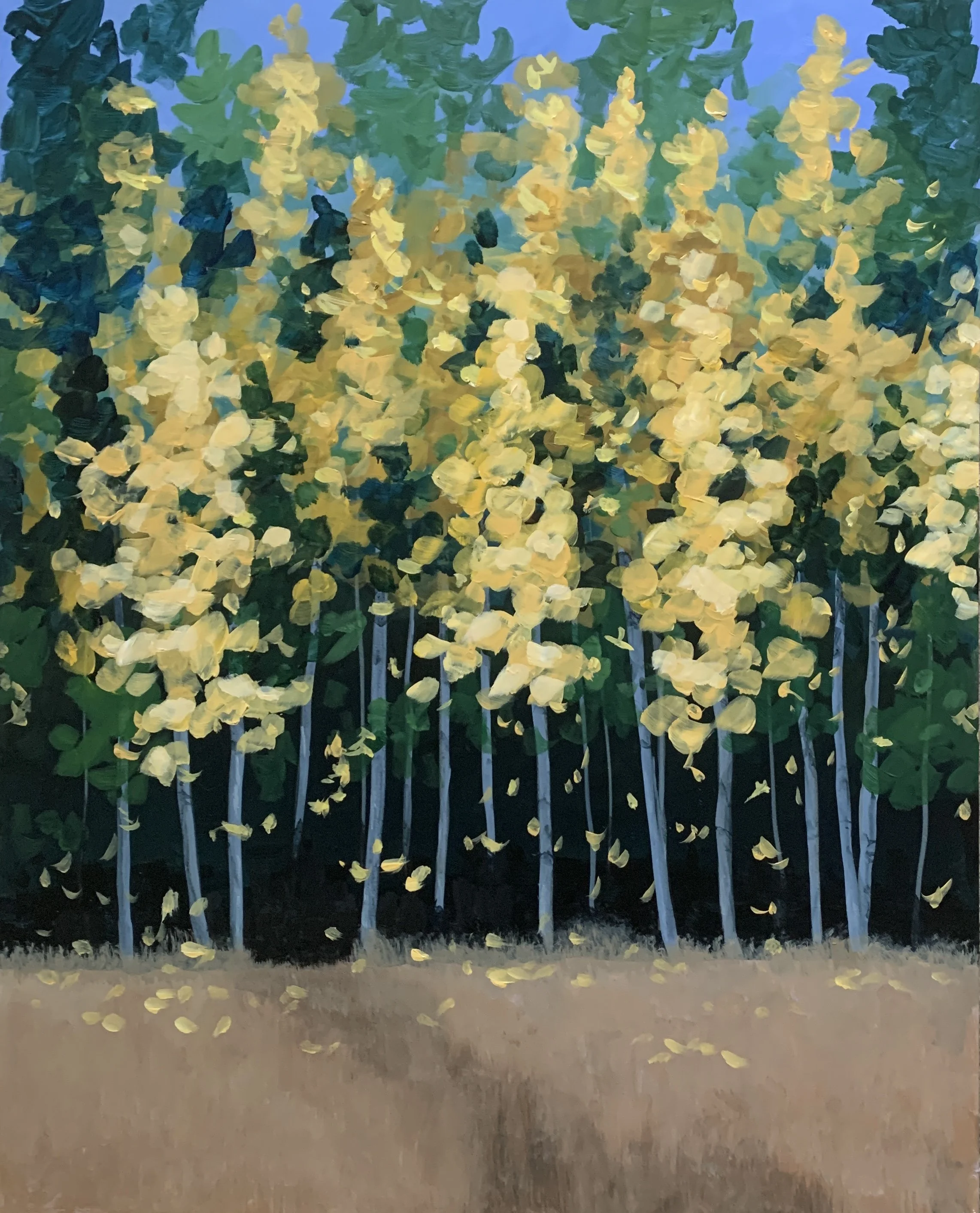 INTO THE WOODS - LATE SUMMER   ACRYLIC       16X20        $375