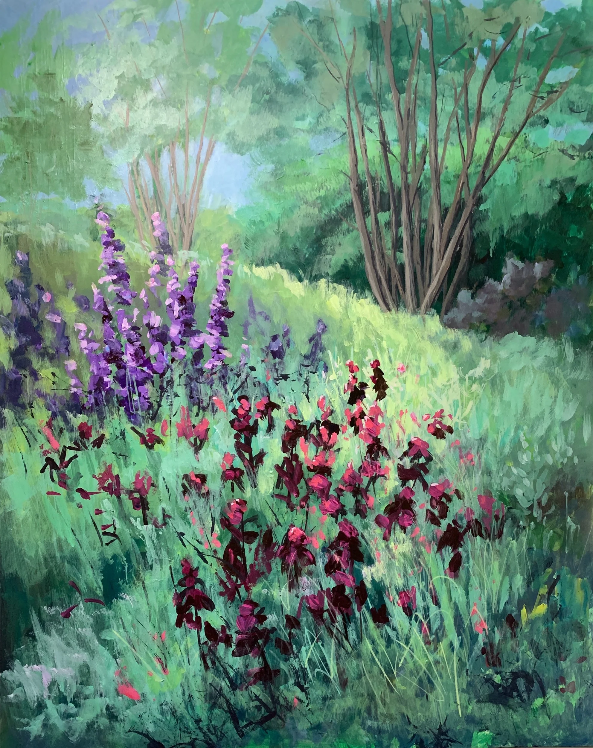 GREEN SPRING GARDENS - SPRING BLOOMS   ACRYLIC  16X20  $325 