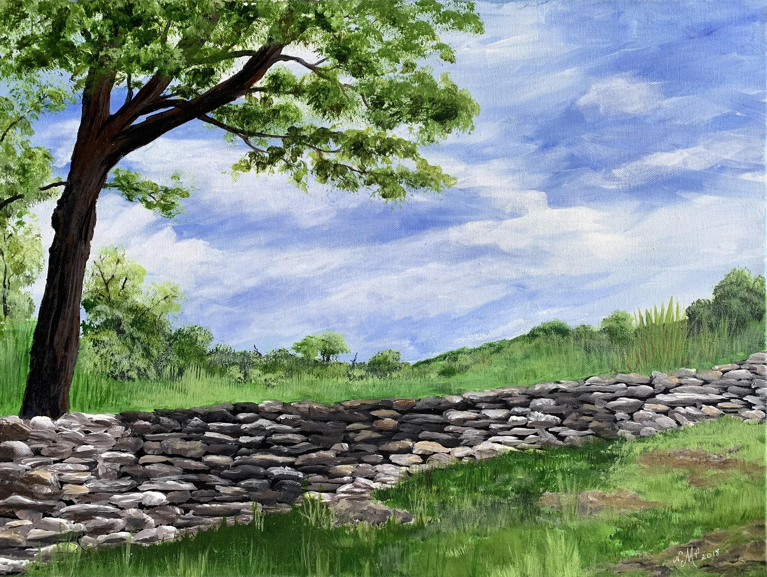 STONE WALL - MIDDLEBURG, VA   ACRYLIC   18X24   $300