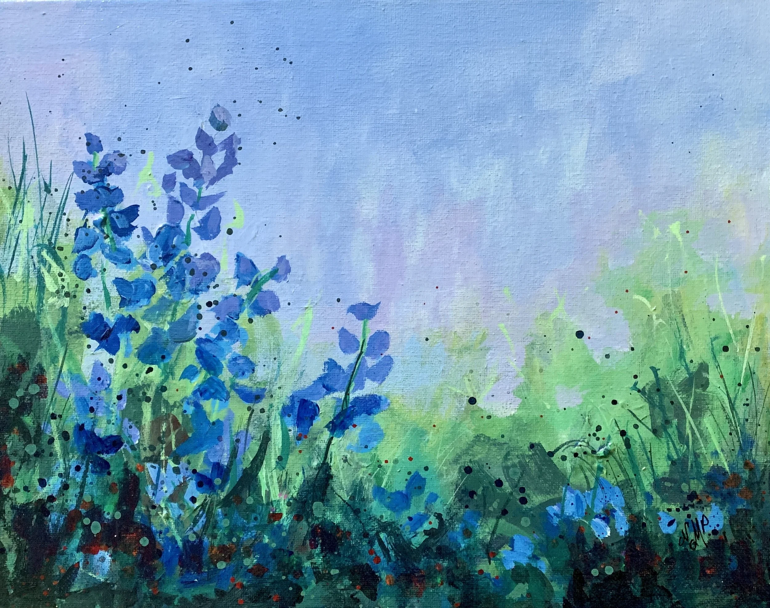 BLUE FLOWERS   ACRYLIC   11X14   $210