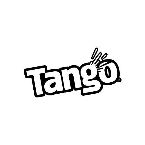 Tango logo with stylized text and a splash effect.
