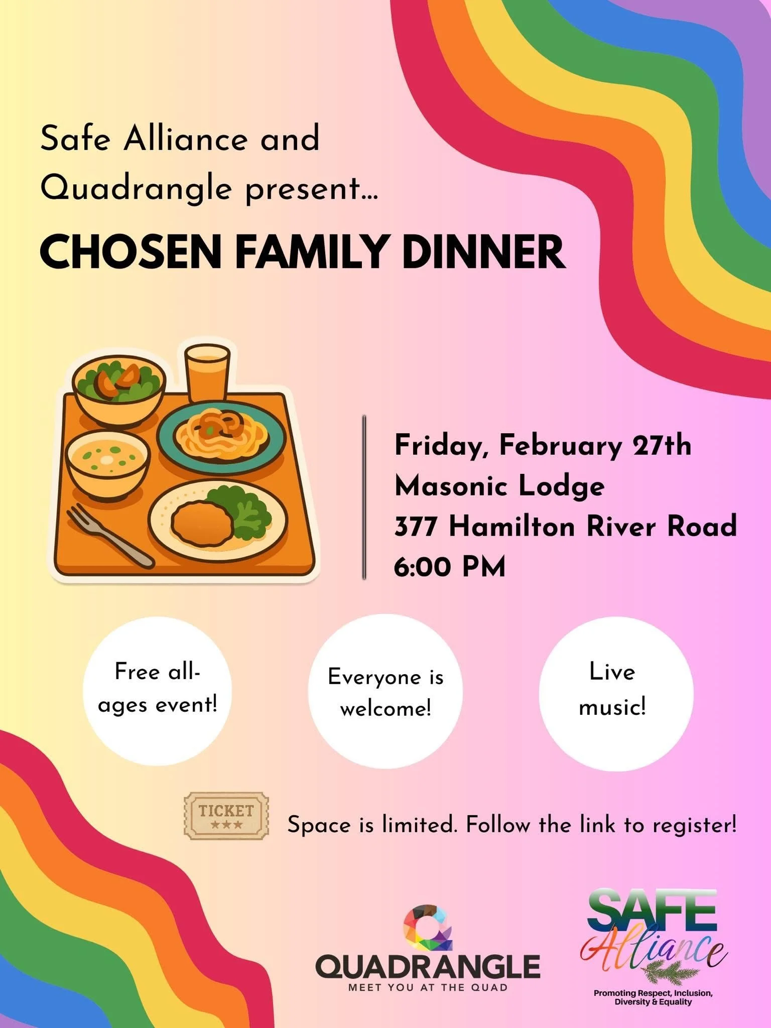 Safe Alliance and Quadrangle NL - Chosen Family Dinner