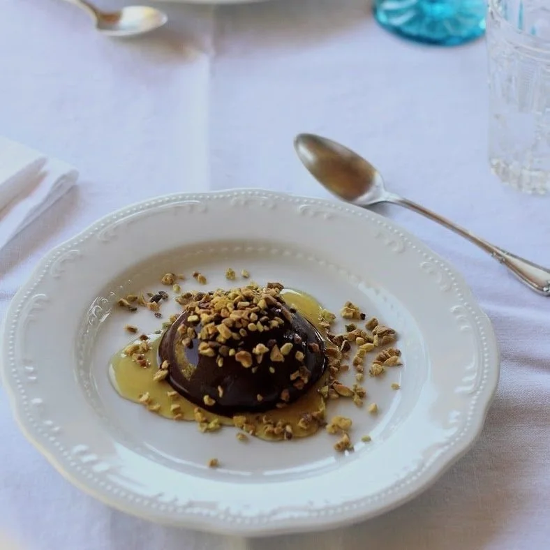 dark chocolate jelly with pistachios