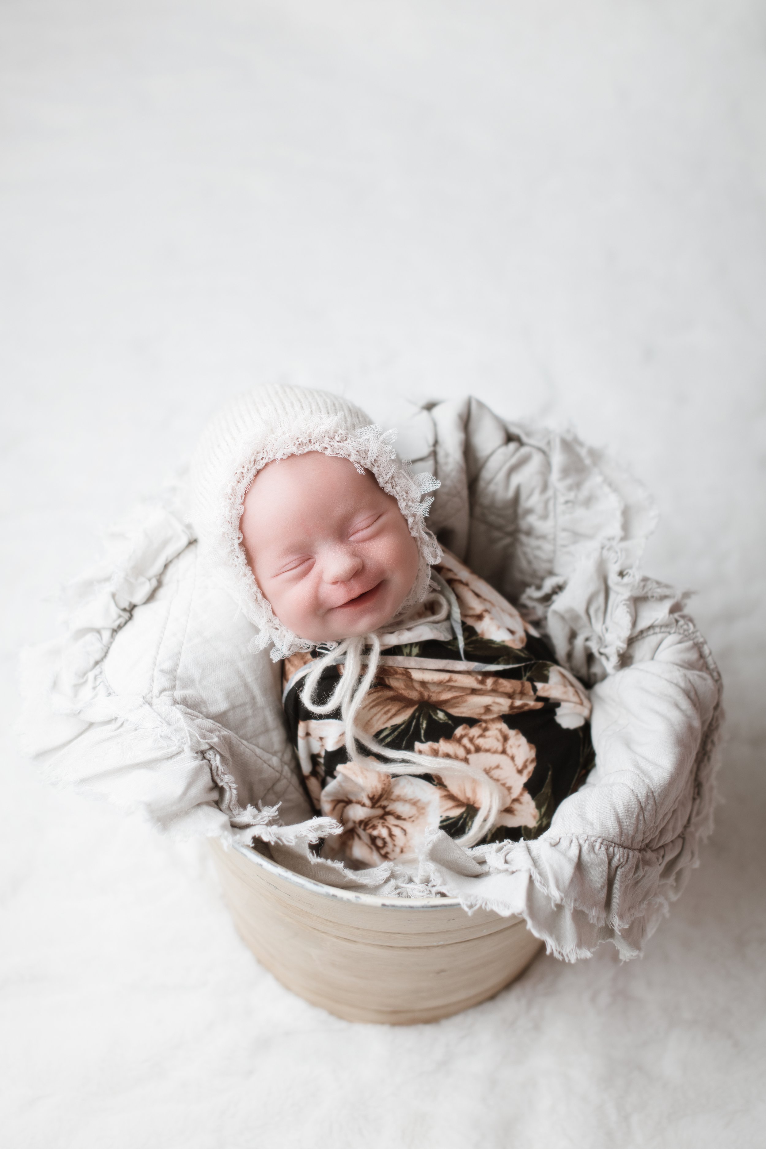smiling newborn college station tx baby photographer
