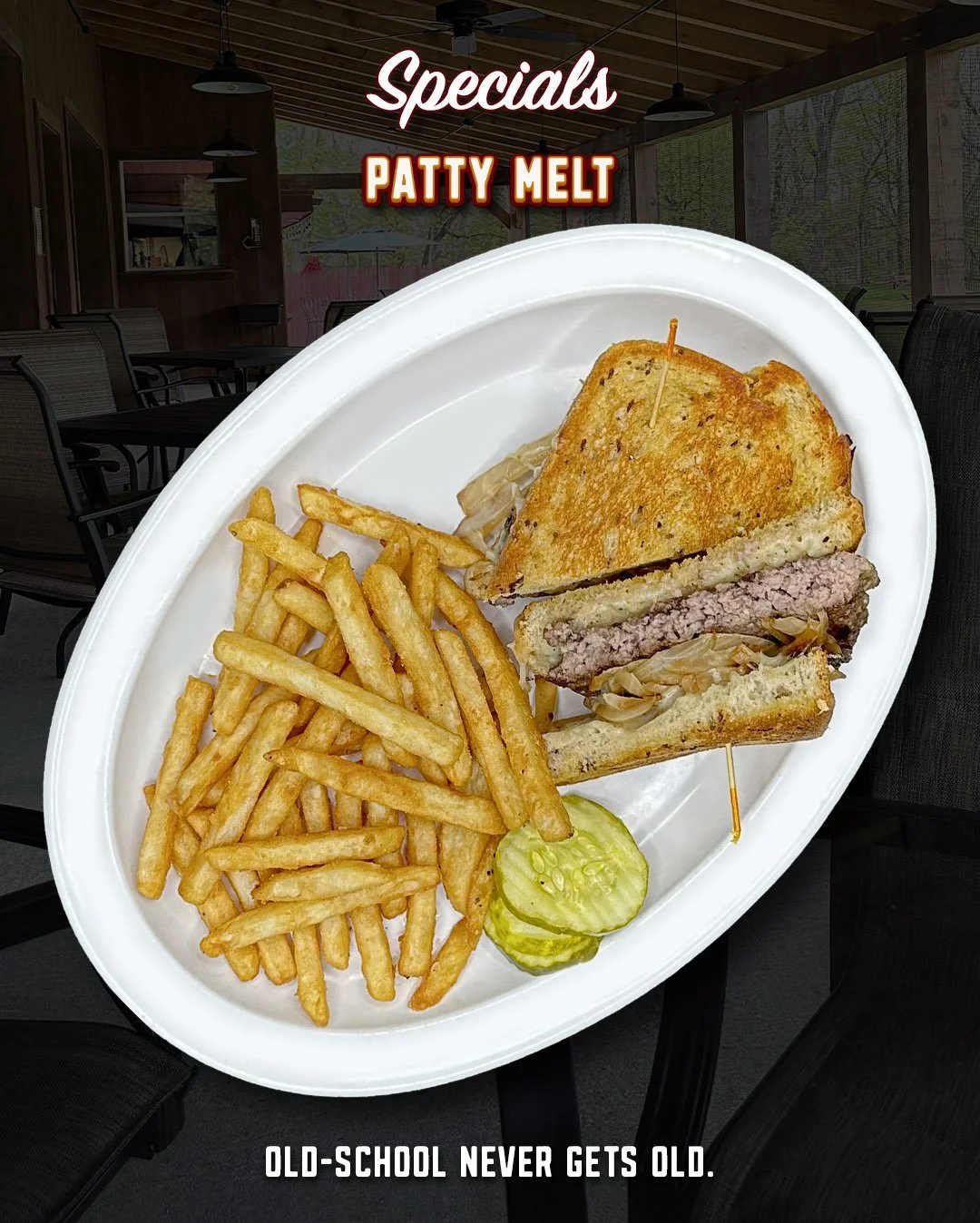 There&rsquo;s a reason the patty melt has survived every food trend thrown at it.

A seasoned burger, melted Swiss cheese, and saut&eacute;ed onions tucked between slices of grilled rye. No gimmicks, no unnecessary extras. Just an old-school classic 