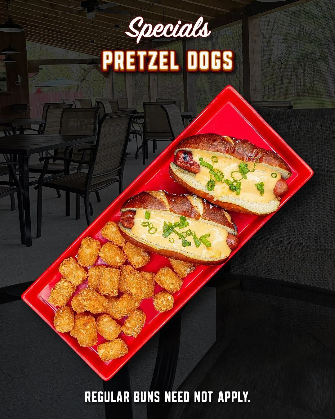 The Pretzel Dogs come two to an order, with grilled hot dogs tucked into warm, salted pretzel buns and topped with beer cheese and scallions.

Salty pretzel. Hot off the grill. Beer cheese on top. There really wasn&rsquo;t much opportunity for this i