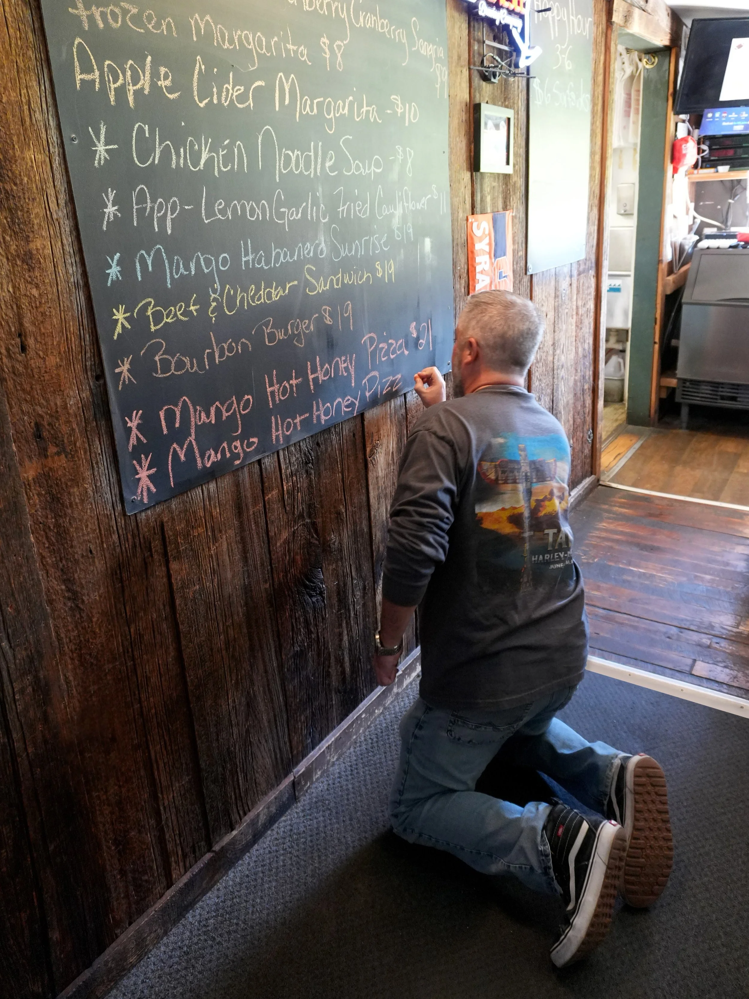 Laurie screwed up the specials on the chalkboard AGAIN. Luckily, one of our regulars Took matters into his own hands and fixed it. Good help is so hard to find 🙄 

I&rsquo;m just kidding, please don&rsquo;t hurt me, Laurie.