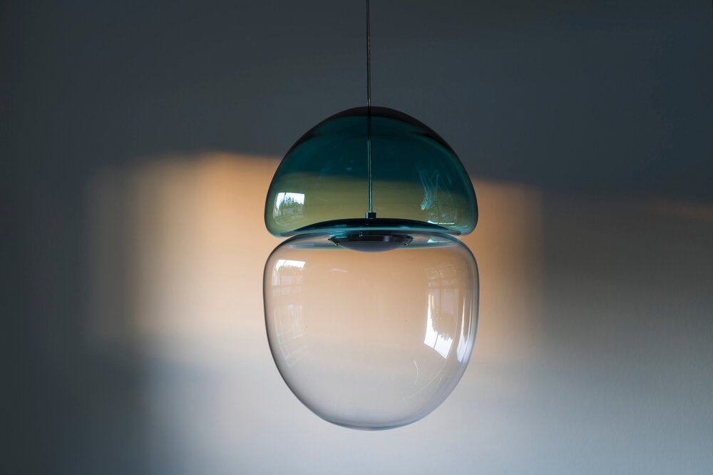 Dew Drop Hand N Glass Pendant Lamp Ocrum - Glass Drop Pendant Light