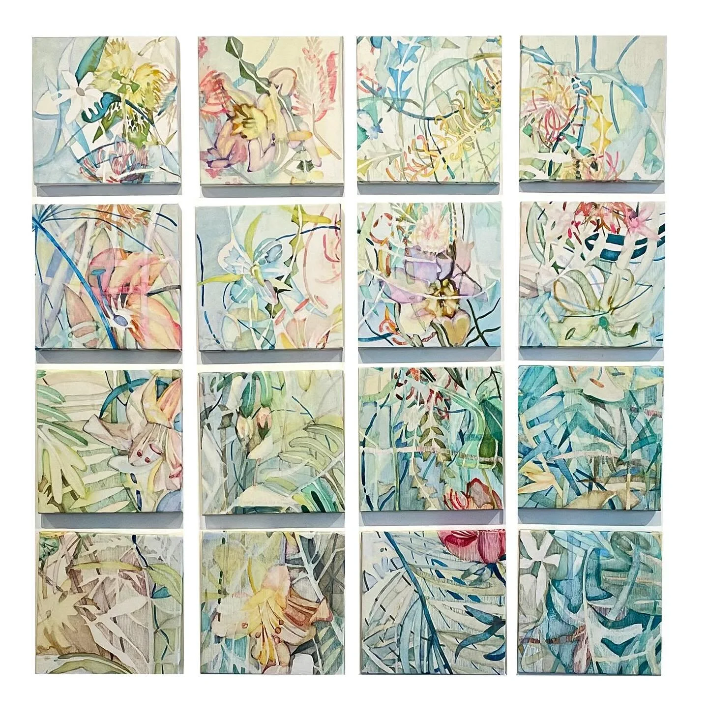 Art installation consisting of 16 pieces 20x20cm . From the blooming spring collection bringing you closer to nature 🌱🧡
#artinstalattion #smallart #floralart