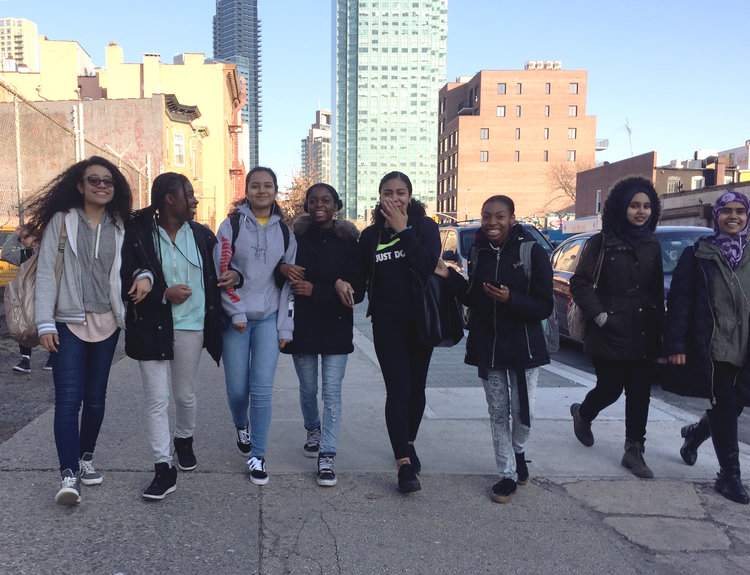 Our crushers walking down 44th Drive on their way to The Cliffs. Queens, NY Photo by Alexis Krauss