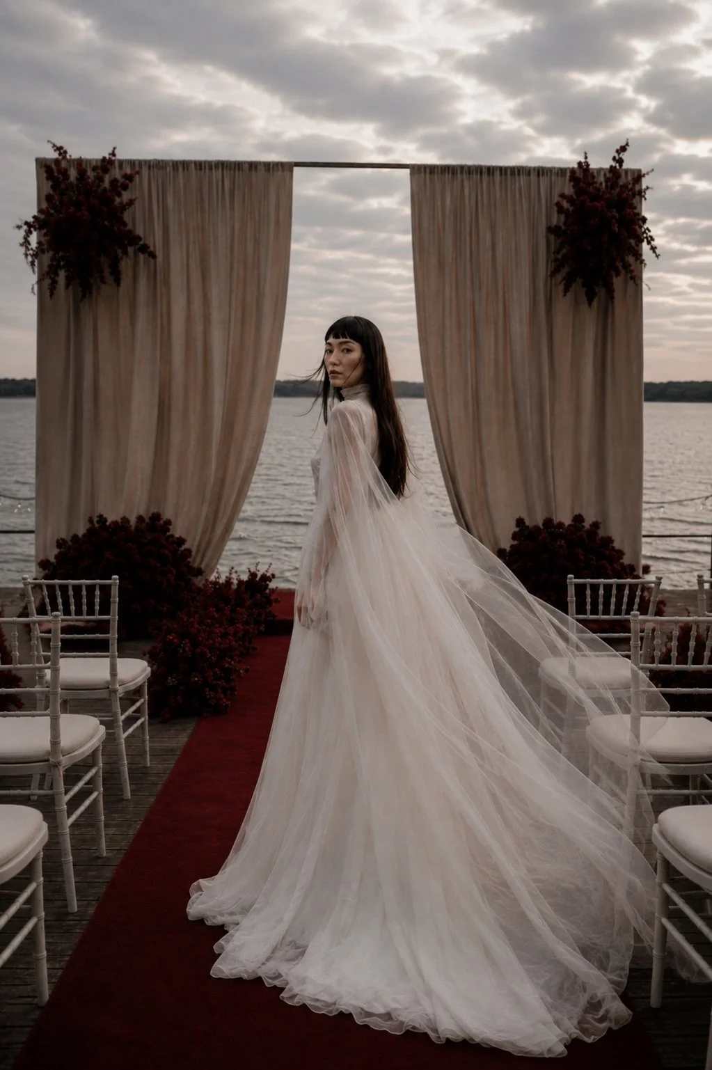 Editorial bridal portrait during a luxury destination wedding in the Camargue, France, photographed by a high-end wedding photographer.