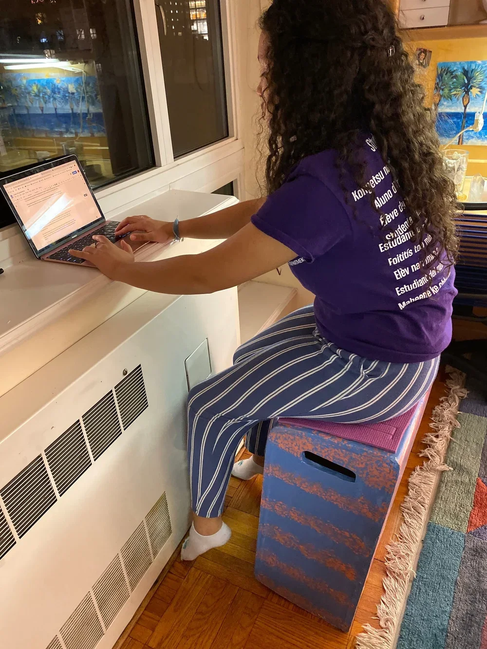  Rocking Perch for ADHD and anxiety   (cardboard and yoga matt) 