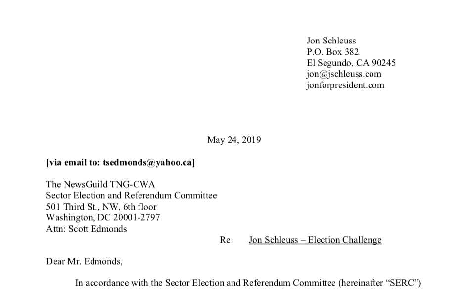 Appeal filed on behalf of our members