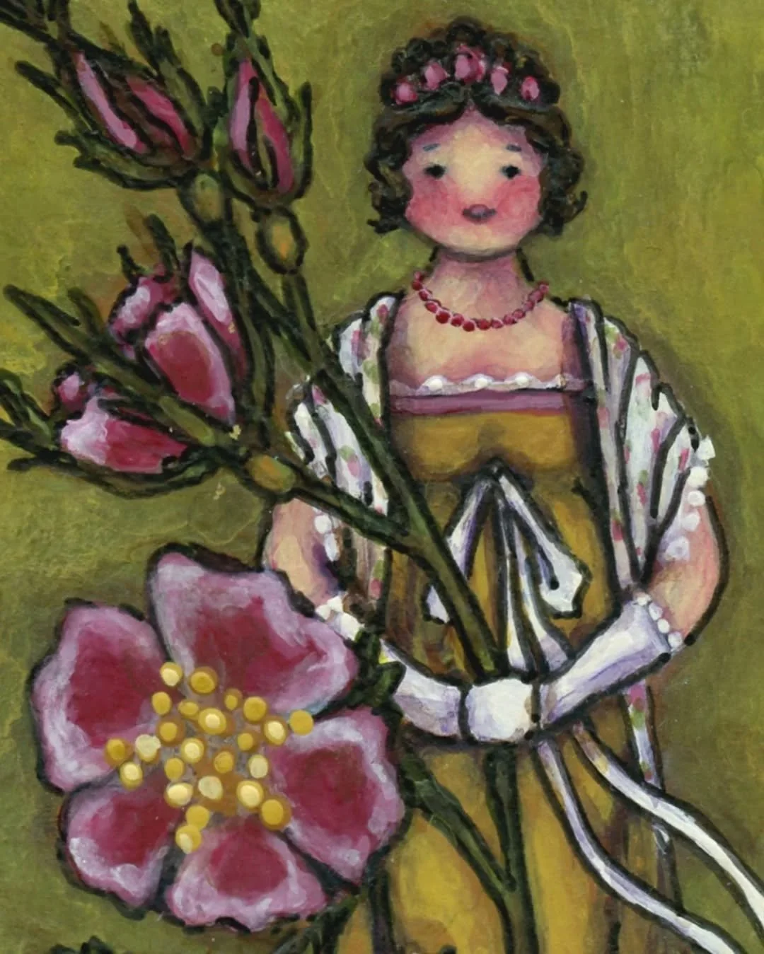 🌹💖&nbsp;Wild Rose&nbsp;💖🌹

Now 18(!) years old, she is the oldest piece in my collection with prints available&nbsp;💖&nbsp;Over the years, I've repainted a few older pieces with more practice, but I still love her just as she is&nbsp;🌹&nbsp;Way