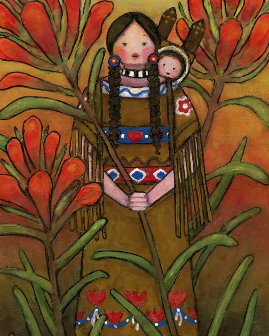🧡&hearts;️ Wholeleaf Paintbrush&nbsp;&hearts;️🧡

A Tsitsistas (Cheyenne) mother and daughter enjoy a sunset from a patch of wholeleaf paintbrush, prairie fire, Castilleja integra 🌾🧡&hearts;️🧡🌾

Find archival prints, posters and more wildflowers