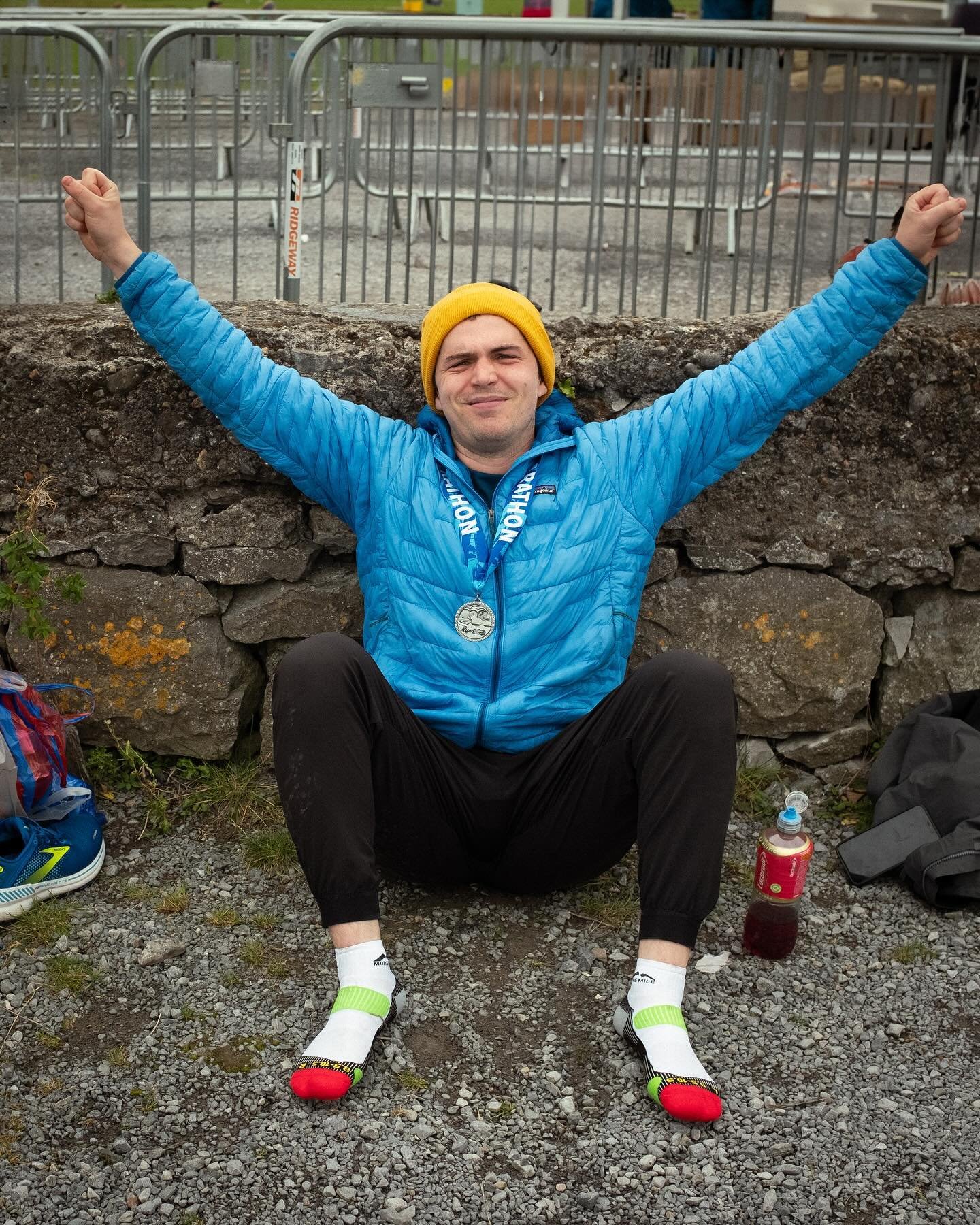 Galway Marathon 🏃&zwj;♂️

Chuffed to break the course record for most Italian food eaten the day before, and still get round in 3:45. 

Serious effort by @robbiegreig94 too, who raised a load of cash for @_allourrelations, who are providing aid to f