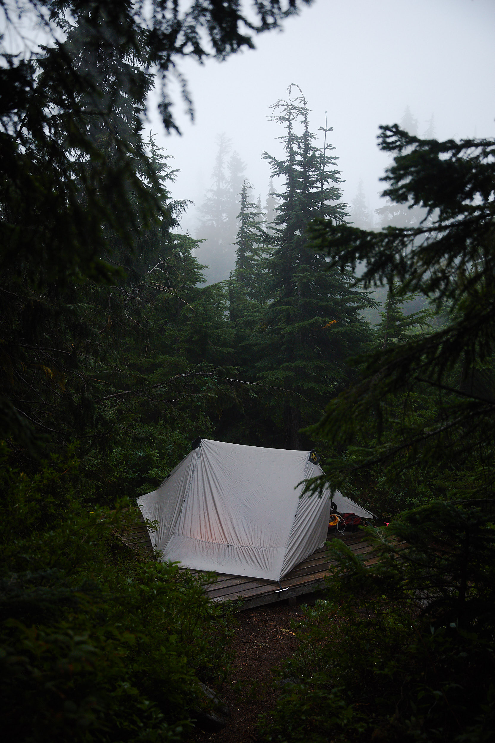  We managed to get camp setup before it got pretty socked in and the rain started. 