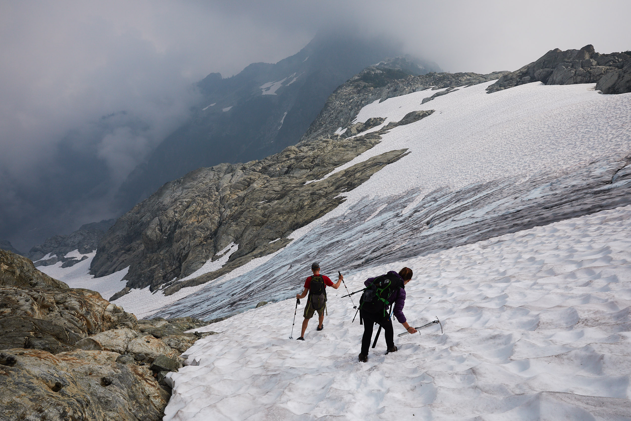  It was quick going down with great conditions for glissading. 