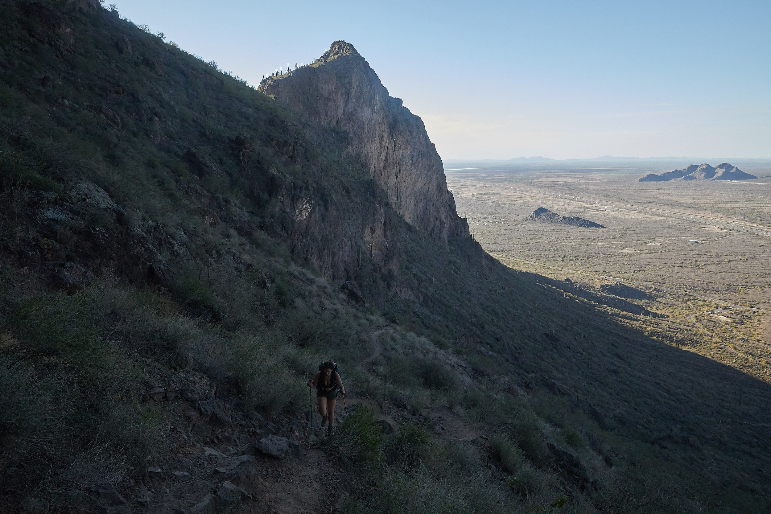  The trail for this hike closes just after sunset and we had arrived with only two hours to reach the top and get back down. When we passed through the front gate the person there told us we would not be able to reach the summit in the time we had, s